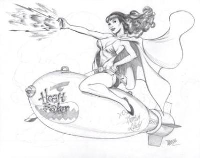 Phantom Lady, pencils by comics artist Michael Dooney