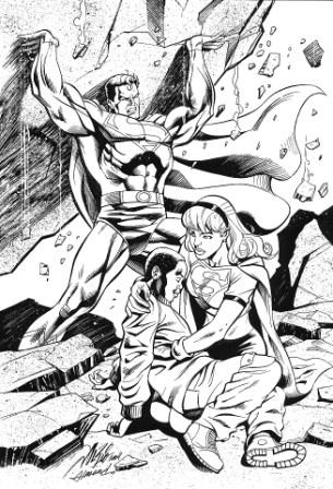 Superman and Supergirl, pencils by Al Rio, inks by Bob Almond