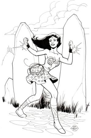 Wonder Woman, pencils and inks by comics artist Gene Gonzales