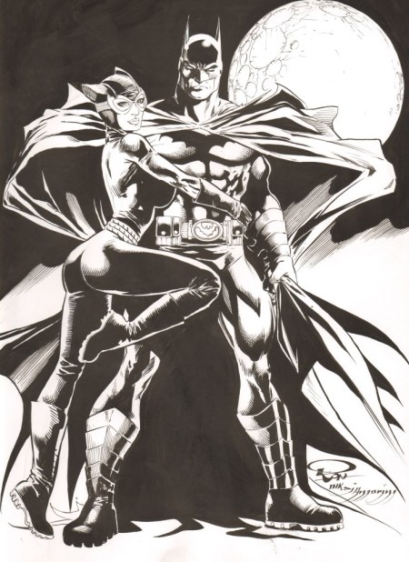 Batman and Catwoman, pencils by Ron Adrian, inks by Di Amorim