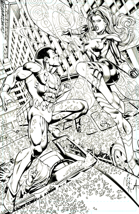 Tyroc and Songbird, pencils by Peter Vale, inks by Bob Almond